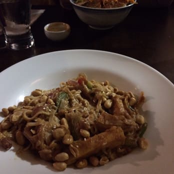 The Cornerstone - Pad-Thai with one of their rice bowls in the background - Canadian (New) Near Me - Guelph, Ontario