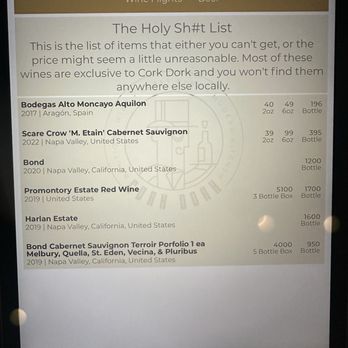 Cork Dork - Menu - New American Near Me - Thousand Oaks, California