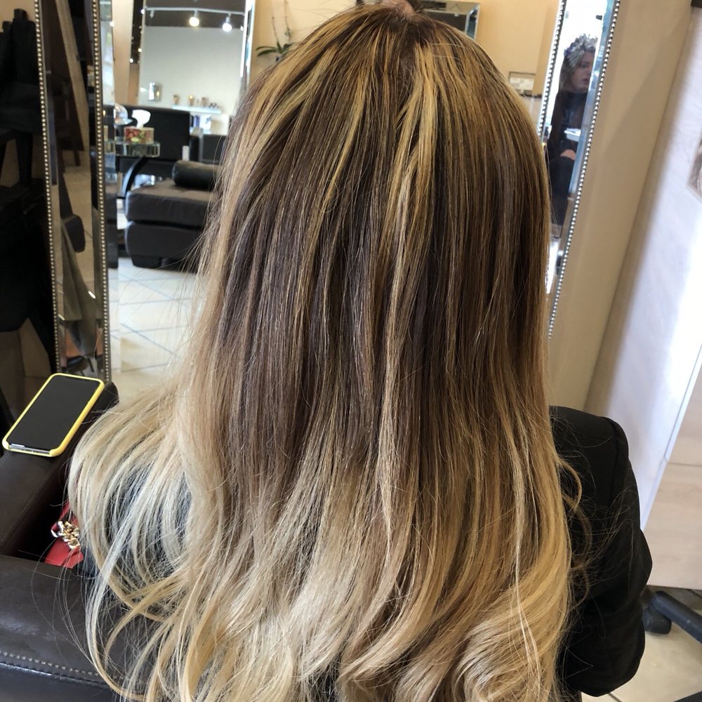 Before color correction... the Golden Skunk Hair Color