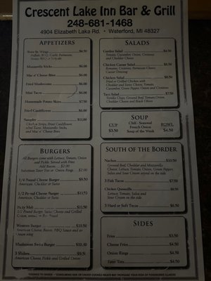 Menu photo 1 Crescent Lake Inn Waterford, MI Menu photo 1 Crescent Lake Inn Waterford, MI