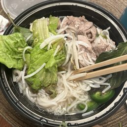 Beef Pho made with .... romaine lettuce???!!!