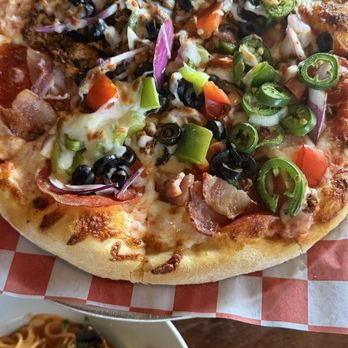 The Creek Eatery - Combination pizza with jalapeños - Wine Bars Near Me - San Jose, California
