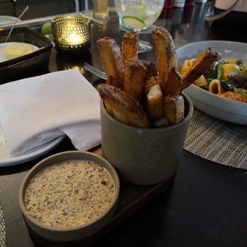 North Fork Table & Inn - Fries and homemade mustard - New American Near Me - Southold, New York North Fork Table & Inn - Fries and homemade mustard - New American Near Me - Southold, New York
