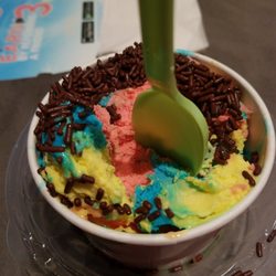 TCBY Crown Point Shopping Center - Rainbow cream with chocolate sprinkles