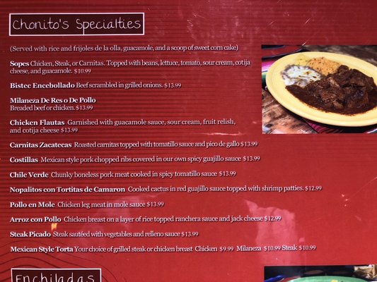 Menu photo 8 Chonitos Mexican Restaurant Alhambra, CA