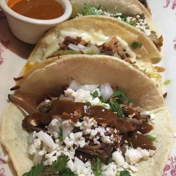 El Camino - Combo tacos: spicy chicken, carnitas, and barbacoa - Cocktail Bars Near Me - Delray Beach, Florida El Camino - Combo tacos: spicy chicken, carnitas, and barbacoa - Cocktail Bars Near Me - Delray Beach, Florida