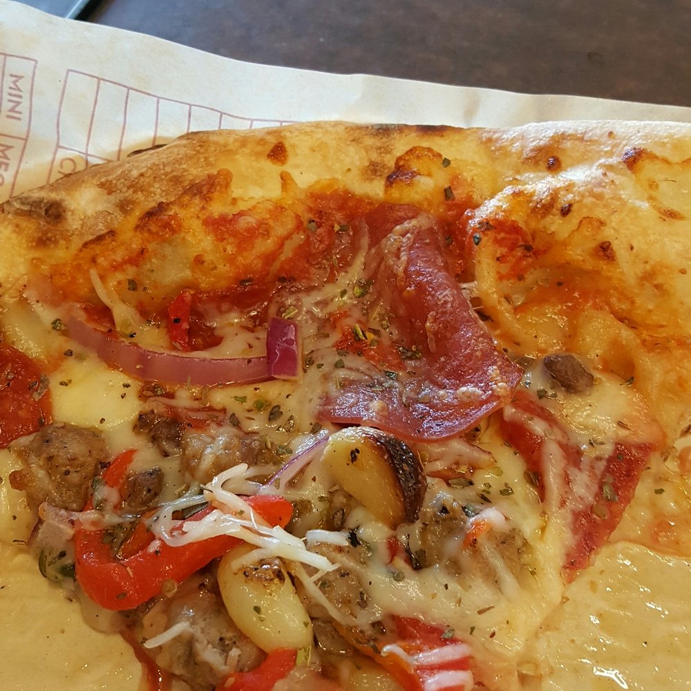 MOD Pizza - An 11" MOD; pepperoni, sausage, beef, salami, red peppers, red onions, and roasted garlic. Just a slice, I was hungry and ate right away! - Pizza Near Me - Columbia, Maryland MOD Pizza - An 11" MOD; pepperoni, sausage, beef, salami, red peppers, red onions, and roasted garlic. Just a slice, I was hungry and ate right away! - Pizza Near Me - Columbia, Maryland