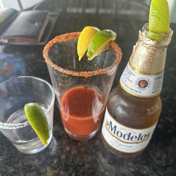 Topgolf - Michelada & a shot of tequila - Sports Bars Near Me - Glendale, Arizona