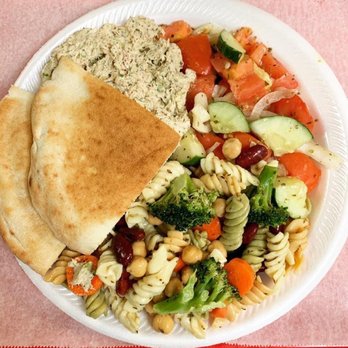Gina's Delicatessen - 3 way salad (tuna salad, cucumber and tomato salad, pasta salad) - Delis Near Me - Jacksonville, Florida Gina's Delicatessen - 3 way salad (tuna salad, cucumber and tomato salad, pasta salad) - Delis Near Me - Jacksonville, Florida