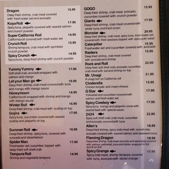 Sushi Koya - Menu - Sushi Bars Near Me - San Jose, California Sushi Koya - Menu - Sushi Bars Near Me - San Jose, California