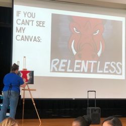 The Party Brush - Team-building for Rodeo Palms Junior High school with custom mascot art