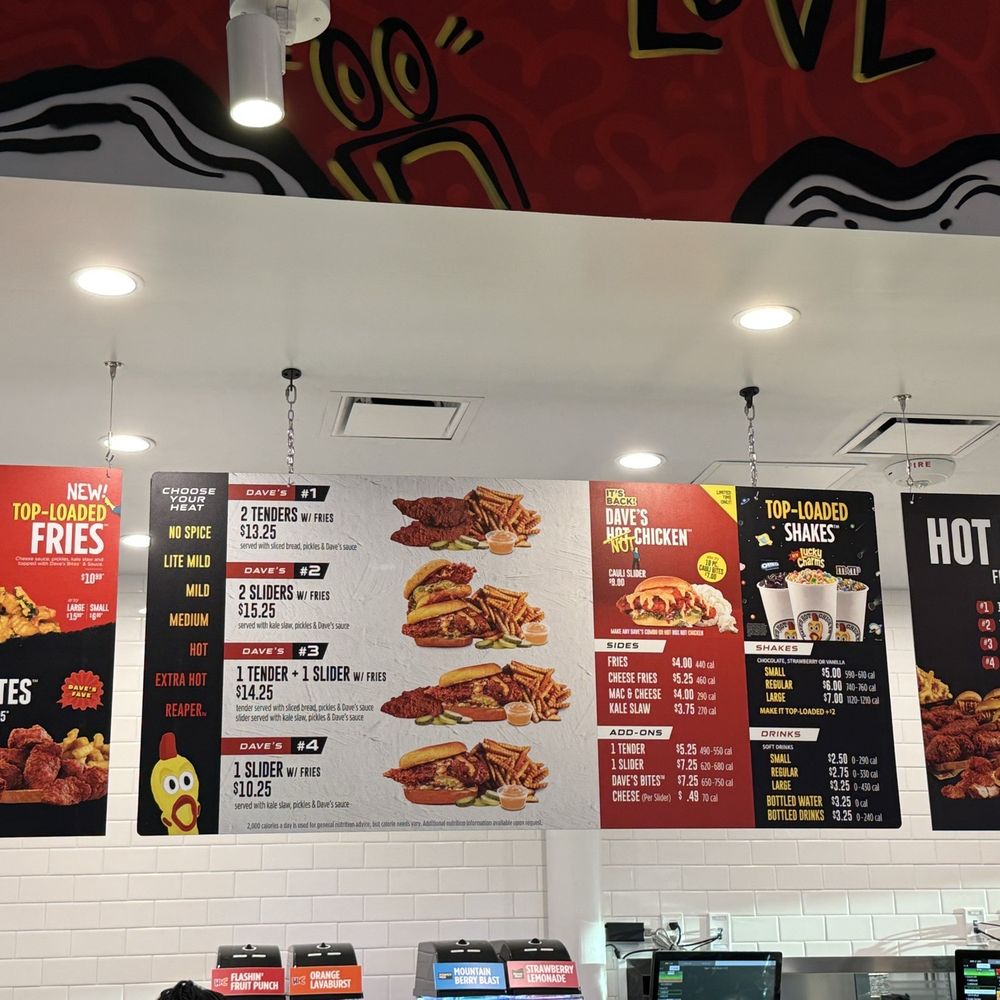Dave's Hot Chicken - The menu - Chicken Shop Near Me - Boynton Beach, Florida