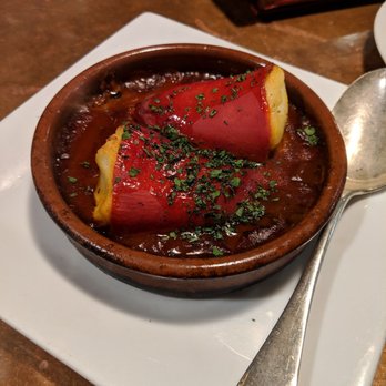 The Harvest Vine - Piquillo Relleno (seasonal dish) aka salted cod mouse in pepper - Tapas Bars Near Me - Seattle, Washington The Harvest Vine - Piquillo Relleno (seasonal dish) aka salted cod mouse in pepper - Tapas Bars Near Me - Seattle, Washington