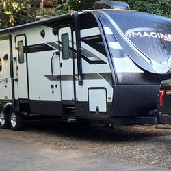 We offer delivery for an additional fee. Note the kitchen slide-out is in here, and the outdoor kitchen is closed.