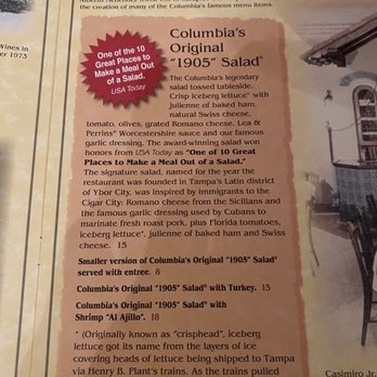 The Columbia - Must get! 1905 salad - Spanish Near Me - St Augustine, Florida The Columbia - Must get! 1905 salad - Spanish Near Me - St Augustine, Florida
