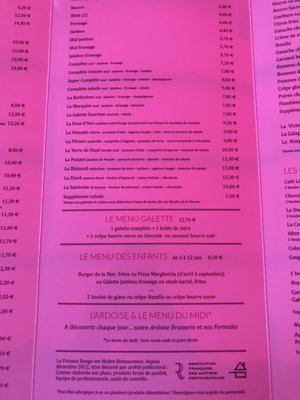 Menu photo 2 Le Poisson Rouge La Barre-de-Monts, 85 Menu photo 2 Le Poisson Rouge La Barre-de-Monts, 85