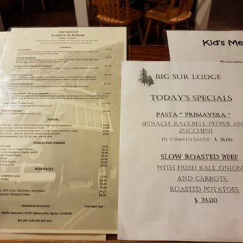 Big Sur Lodge - Menu - Hotels Near Me - Big Sur, California