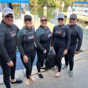 Plantation Adventure Center - All of us, suited up and ready for our excursion to swim with the manatees! - Dive Shops Near Me - Crystal River, Florida Plantation Adventure Center - All of us, suited up and ready for our excursion to swim with the manatees! - Dive Shops Near Me - Crystal River, Florida