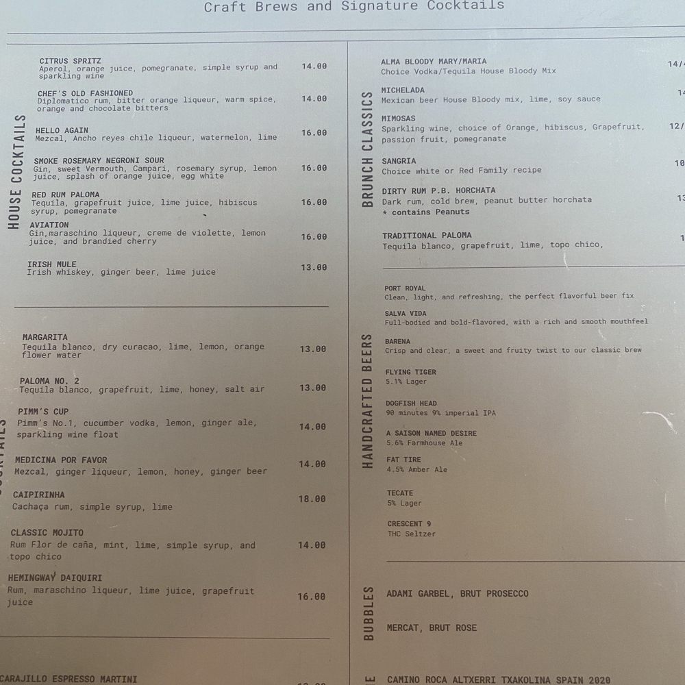 Alma Cafe - Menu 1 - Coffee & Tea Near Me - New Orleans, Louisiana