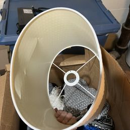 crushed lamp shade inside crushed box crushed lamp shade inside crushed box