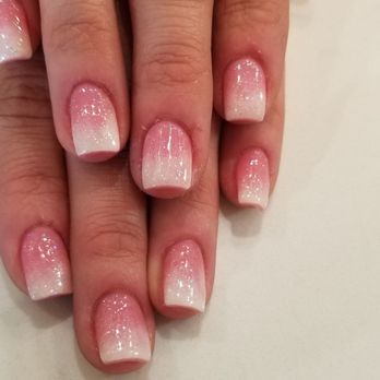Jojo Nails - Ombre nails with glitter top coat done by Tom :) - Nail Salons Near Me - Glendora, California