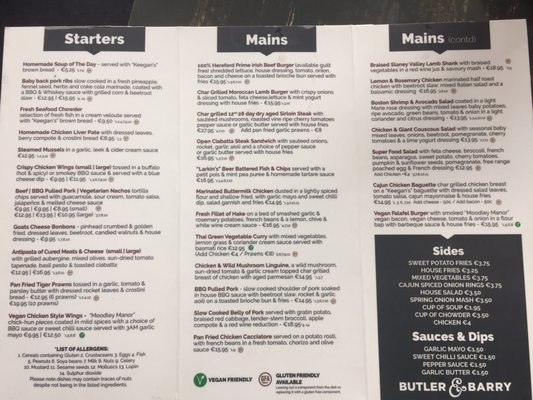 Menu photo 2 Butler & Barry Gastrobar Bray, WW