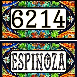 Decoplaqs Style & Decor - Milagro design address plaque. 8x16 Travertine Stone