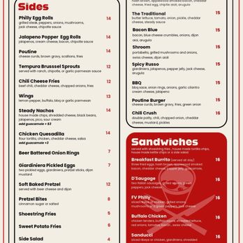 Steady Kitchen and Taps - Menu 4/11/25 - American Near Me - Fountain Valley, California Steady Kitchen and Taps - Menu 4/11/25 - American Near Me - Fountain Valley, California
