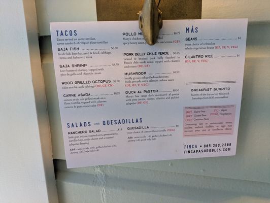 Menu photo 2 Finca Paso Robles Paso Robles, CA