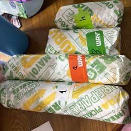 2 foot long sandwiches & 2 six inch sandwiches