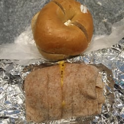 David's Bagels - How sad is this wrap ??? It's as small as my sons bagel. Place needs some supervision????