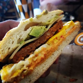 Einstein Bros. Bagels - Chorizo sunrise. The best breakfast sandwich ever, period. - Bagels Near Me - Lubbock, Texas Einstein Bros. Bagels - Chorizo sunrise. The best breakfast sandwich ever, period. - Bagels Near Me - Lubbock, Texas