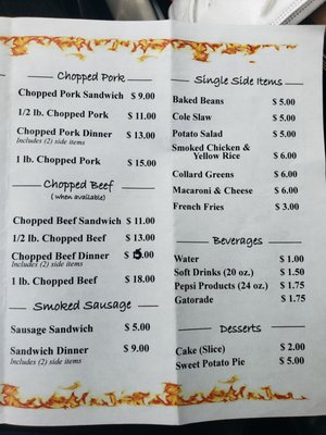 Menu photo 2 C&J Bar-B-Que Largo, FL