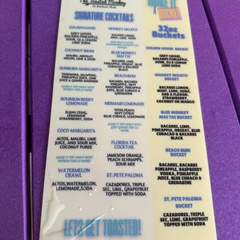 Toasted Monkey - Menu - American Near Me - St Pete Beach, Florida Toasted Monkey - Menu - American Near Me - St Pete Beach, Florida