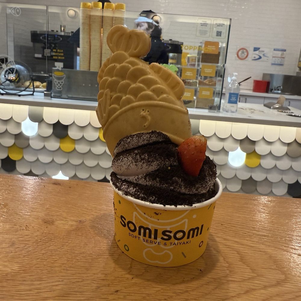 Somisomi - Upside down Nutella filled taiyaki with ube and cookies n cream soft serve - Ice Cream & Frozen Yogurt Near Me - Irvine, California Somisomi - Upside down Nutella filled taiyaki with ube and cookies n cream soft serve - Ice Cream & Frozen Yogurt Near Me - Irvine, California