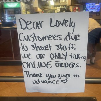 Wingstop - Sign proving crappy service - Chicken Wings Near Me - Tomball, Texas