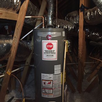 Ritchie Plumbing - 50 gallon water heater in the attic that we replaced! - Plumbing Near Me - Charlotte, North Carolina Ritchie Plumbing - 50 gallon water heater in the attic that we replaced! - Plumbing Near Me - Charlotte, North Carolina