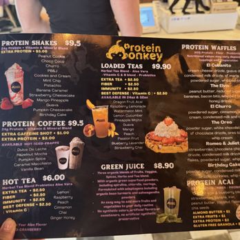 Protein Monkey - Menu - Juice Bars & Smoothies Near Me - Tampa, Florida