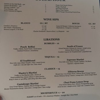 Mastro's Steakhouse - HH menu - Steakhouses Near Me - Chicago, Illinois Mastro's Steakhouse - HH menu - Steakhouses Near Me - Chicago, Illinois