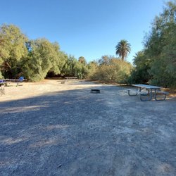 Furnace Creek Campground - Walk-in area. Sites under mesquite trees. Left to right sites 131- 123