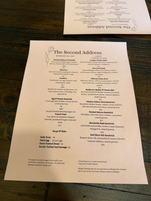 Menu photo 2 The Second Address Washington, DC, DC