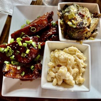 Chester Brunnenmeyer's - Sticky Ribs with Mac n Cheese and Brussels Sprouts - American Near Me - Blue Ridge, Georgia Chester Brunnenmeyer's - Sticky Ribs with Mac n Cheese and Brussels Sprouts - American Near Me - Blue Ridge, Georgia