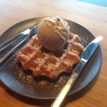 Crackle Creme - Liege waffle with earl grey ice cream. - Desserts Near Me - Vancouver, British Columbia