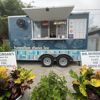 Mr Morgan's Shave Ice - a woman standing in front of a food truck - Shaved Ice Near Me - St. Augustine, Florida