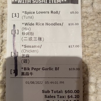 Pl8 - What we actually paid vs the website prices - Asian Fusion Near Me - Barrington, Illinois