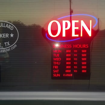 Bullard Leather - Cool weather hours. See Website for Summer hours. Open as early as 5:30 AM and closing as early as 1:00 PM. - Outdoor Gear Near Me - Throckmorton , Texas Bullard Leather - Cool weather hours. See Website for Summer hours. Open as early as 5:30 AM and closing as early as 1:00 PM. - Outdoor Gear Near Me - Throckmorton , Texas