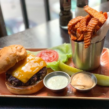 Red Cow - Burger with sweet potato fries - Burgers Near Me - Minneapolis, Minnesota Red Cow - Burger with sweet potato fries - Burgers Near Me - Minneapolis, Minnesota