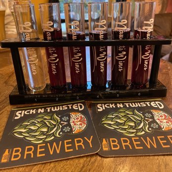 Sick-N-Twisted Brewery - ows a rack of beer glasses - Breweries Near Me - Hill City, South Dakota Sick-N-Twisted Brewery - ows a rack of beer glasses - Breweries Near Me - Hill City, South Dakota