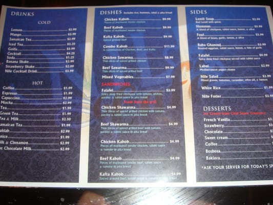 Menu photo 4 Nile Cafe Long Beach, CA Menu photo 4 Nile Cafe Long Beach, CA