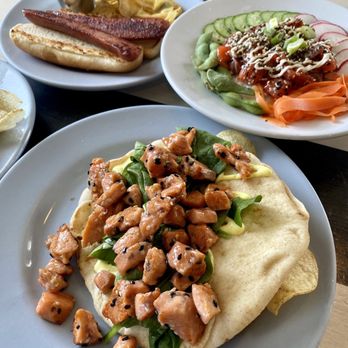 Beak Restaurant - Salmon Pita, salmon poke, reindeer hot dog - Seafood Near Me - Sitka, Alaska Beak Restaurant - Salmon Pita, salmon poke, reindeer hot dog - Seafood Near Me - Sitka, Alaska